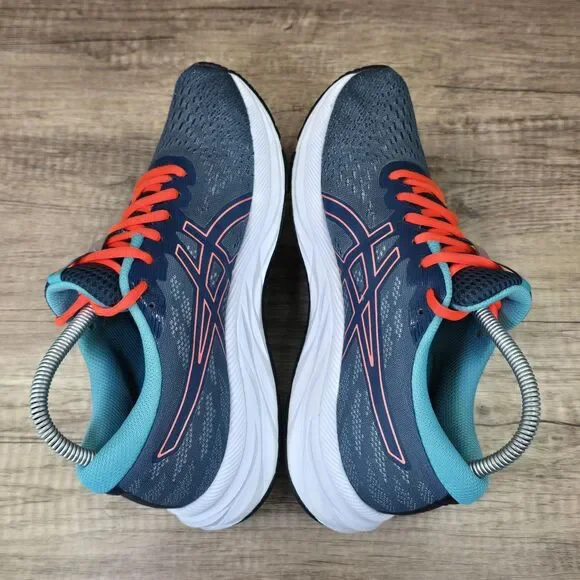 Asics Gel Excite 7 Women's Sz 8.5 Magnetic Blue Orange Running Shoes (1012A562) - Picture 6 of 9
